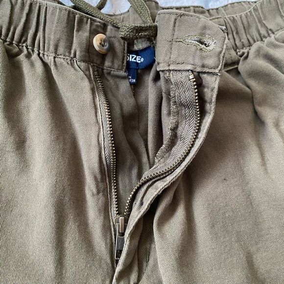 Kingsize men XL Big chino shorts w/elastic and drawstring waist olive green - Picture 4 of 10